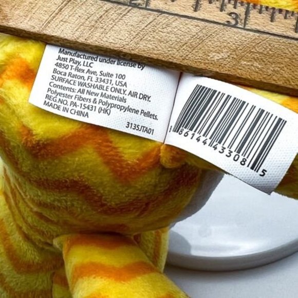 Care Bears Funshine Bear Chevron Striped Plush Stuffed Animal Just Play 2015 8” - Picture 8 of 9